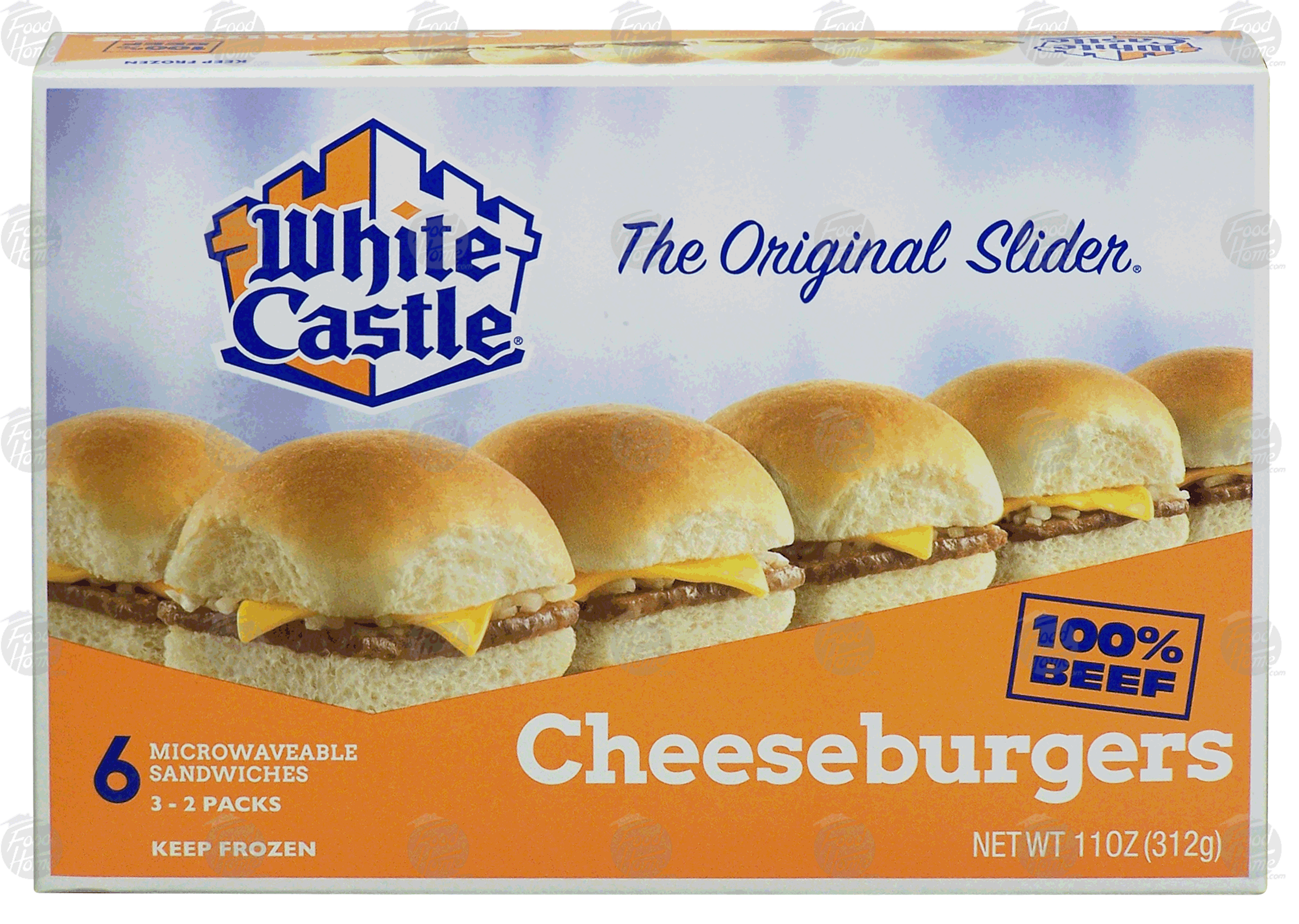 White Castle The Original Slider cheeseburgers, 100% beef, 6 ct, 3 - 2packs Full-Size Picture